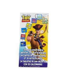 Vintage Disney Pixar Toy Story Sealed Box 34 Valentines W/ 35 Stickers Buzz